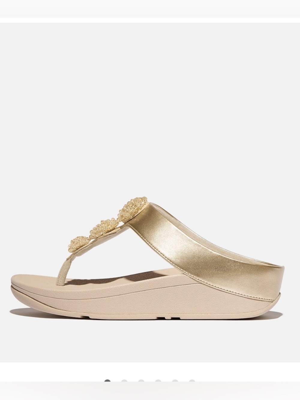 Fitflop Fino Beadie Button Metallic sandals platino NEW‎ 8